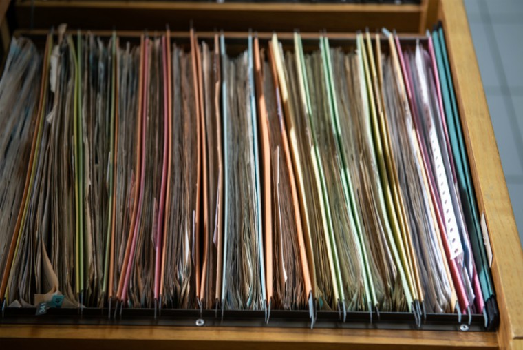 Files in a drawer
