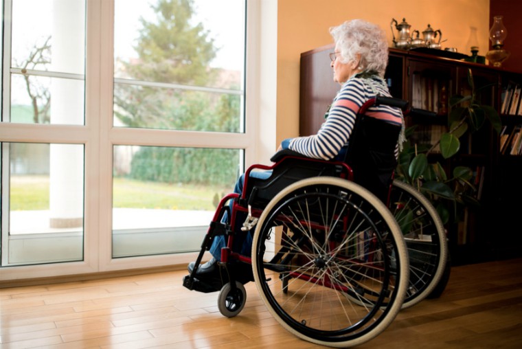old woman in wheelchair