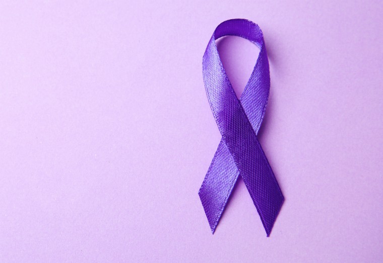 Purple ribbon signifying domestic violence awareness