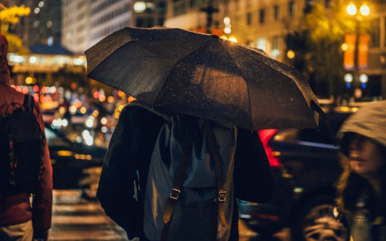 Person under umbrella