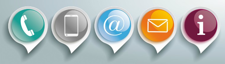 Contact icons in speech bubbles