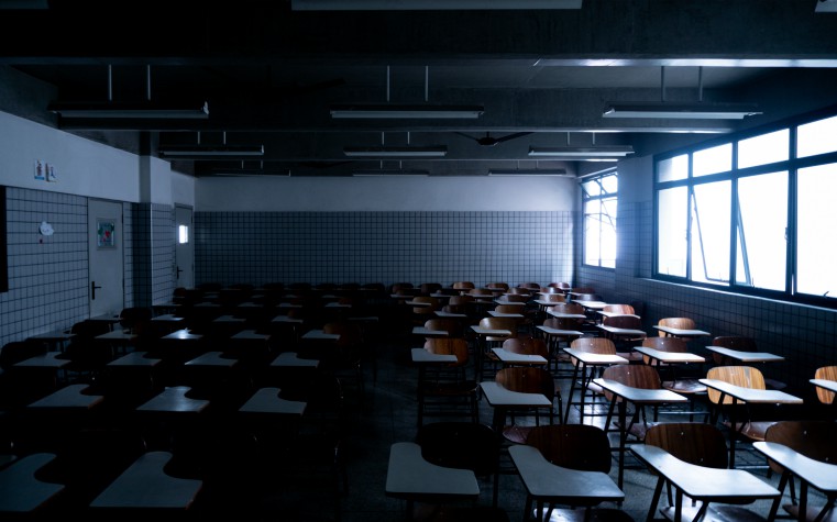 Empty classroom - school closed due to coronavirus