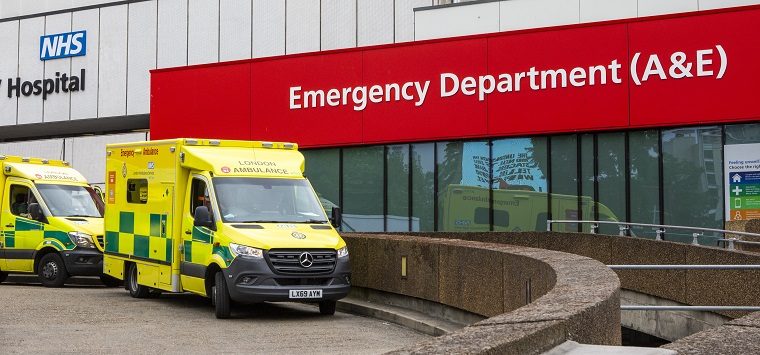 ambulance otuside hospital emergency department