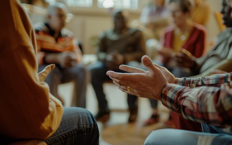 photo of group of people sitting in a circle