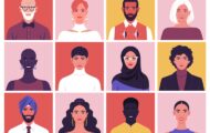 Cartoons of diverse people