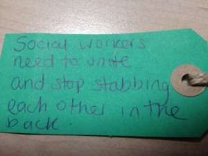 social workers need to stop stabbing each other in the back