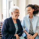 Care worker and older woman