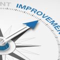 Image of compass arrow pointing to word 'improvement' (credit: Coloures-Pic / Adobe Stock)