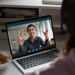 Two people on a video call