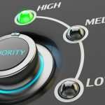 Priority dial with the settings high, medium and low