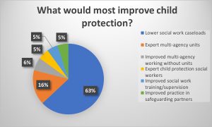 Pie chart showing responses to poll on child protection improvements