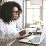 Young social worker working remotely