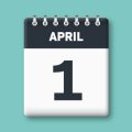 1 April on flip calendar