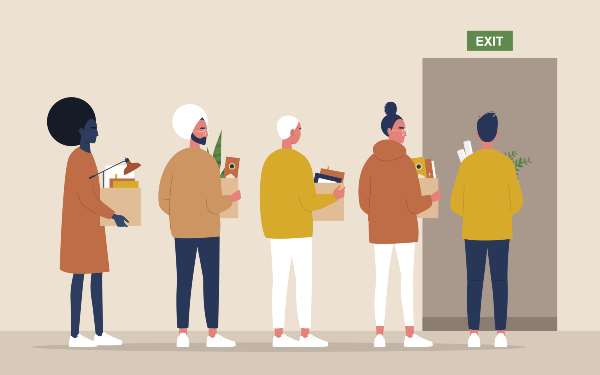 Illustration of people leaving jobs