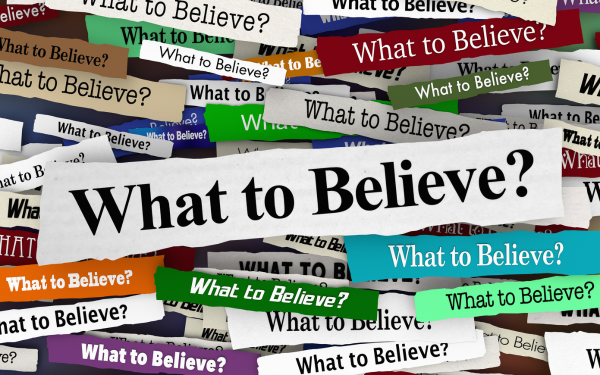 Various headlines titled 'What to believe?'