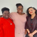 SWEARN conference organisers (from left): Millie Kerr, Shantel Thomas and Nimal Jude