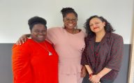 SWEARN conference organisers (from left): Millie Kerr, Shantel Thomas and Nimal Jude