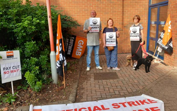 Swindon social workers on strike (credit: GMB)