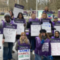 Barnet social workers represented by UNISON on the picket line