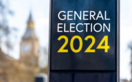 Sign with 'general election 2024' written on it