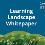 Illustration of landscape with the words 'learning landscape whitepaper' and 'Community Care Inform'