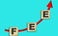 The word 'fee' written in three blocks, with a graph rising up through the letters